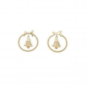 K18YG リボン×ベル ピアス