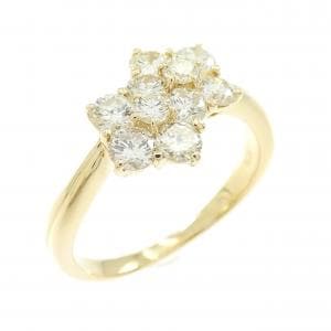 K18YG フラワー ダイヤモンド リング 1.04CT
