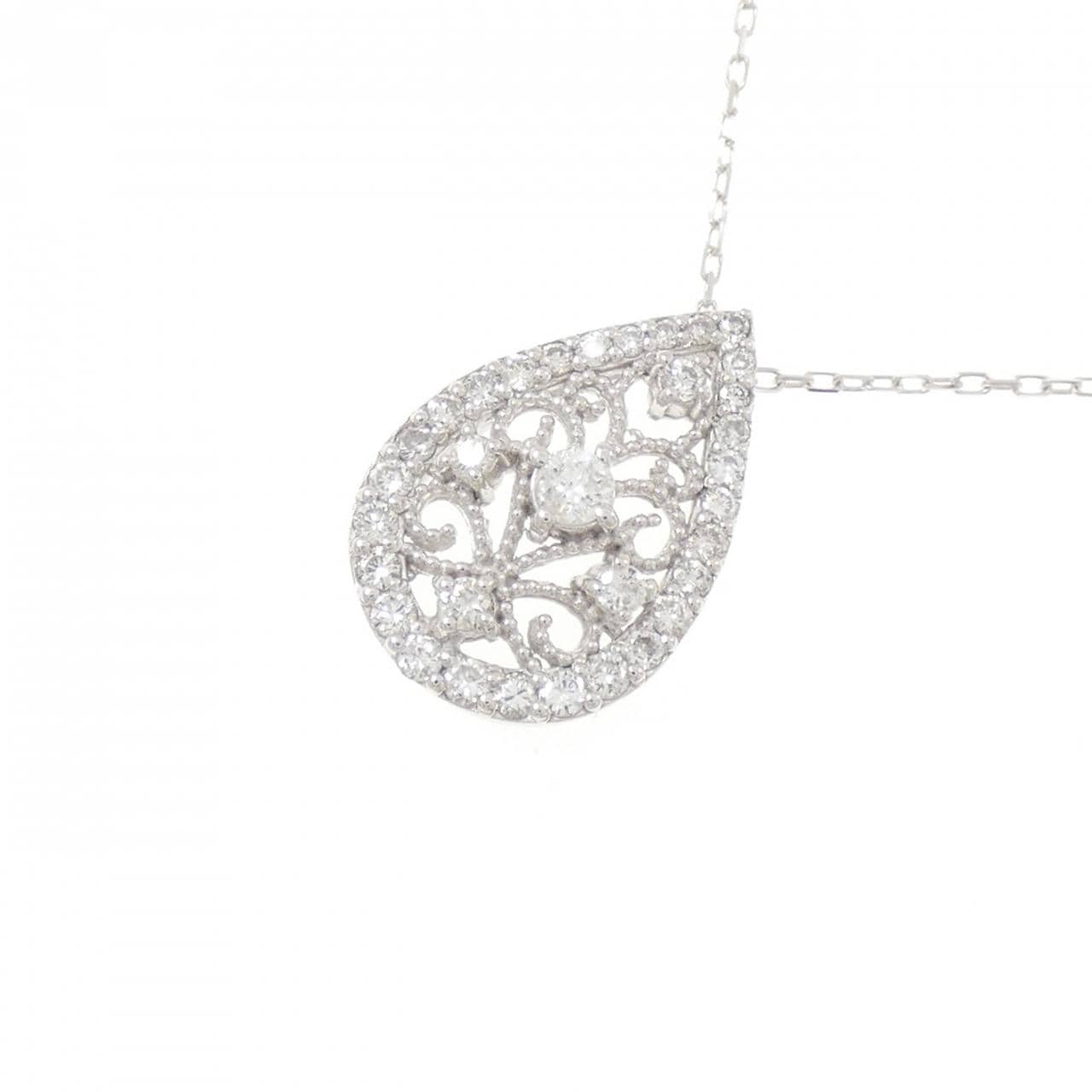 K18WG ダイヤモンド ネックレス 0.35CT