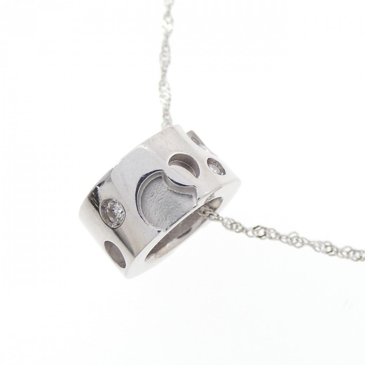 K18WG/750WG ダイヤモンド ネックレス 0.05CT