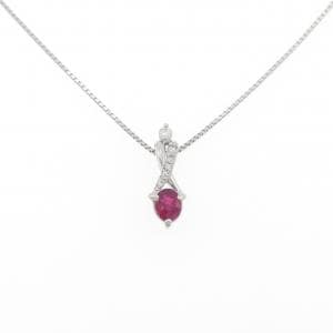 PT900/PT850 ルビー ネックレス 0.40CT
