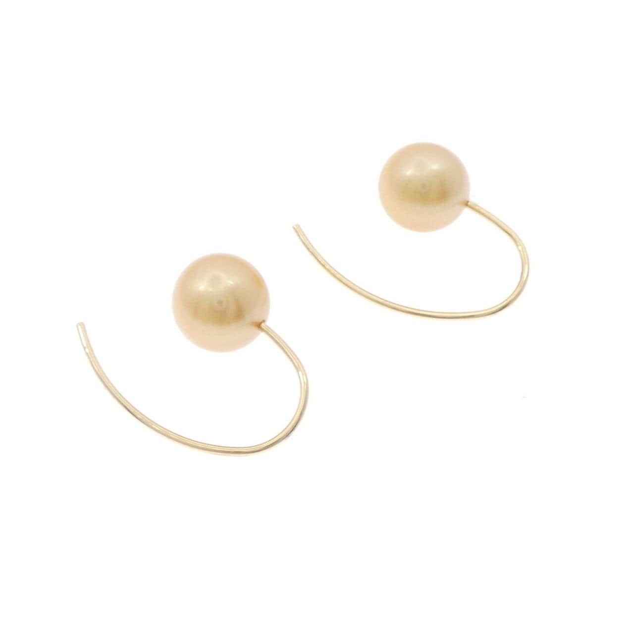 18K White Butterfly Pearl Earrings 8.1mm