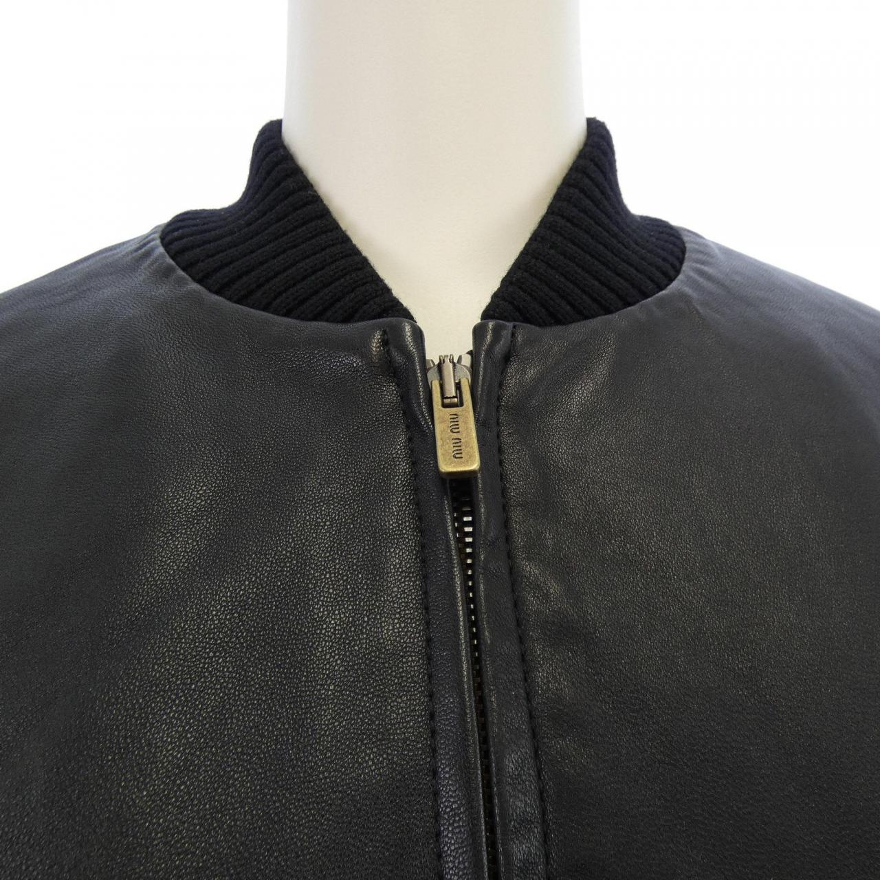 ミュウミュウ MIU MIU MIU MIU ロゴ MPV905 SOOO 1420 レザージャケット