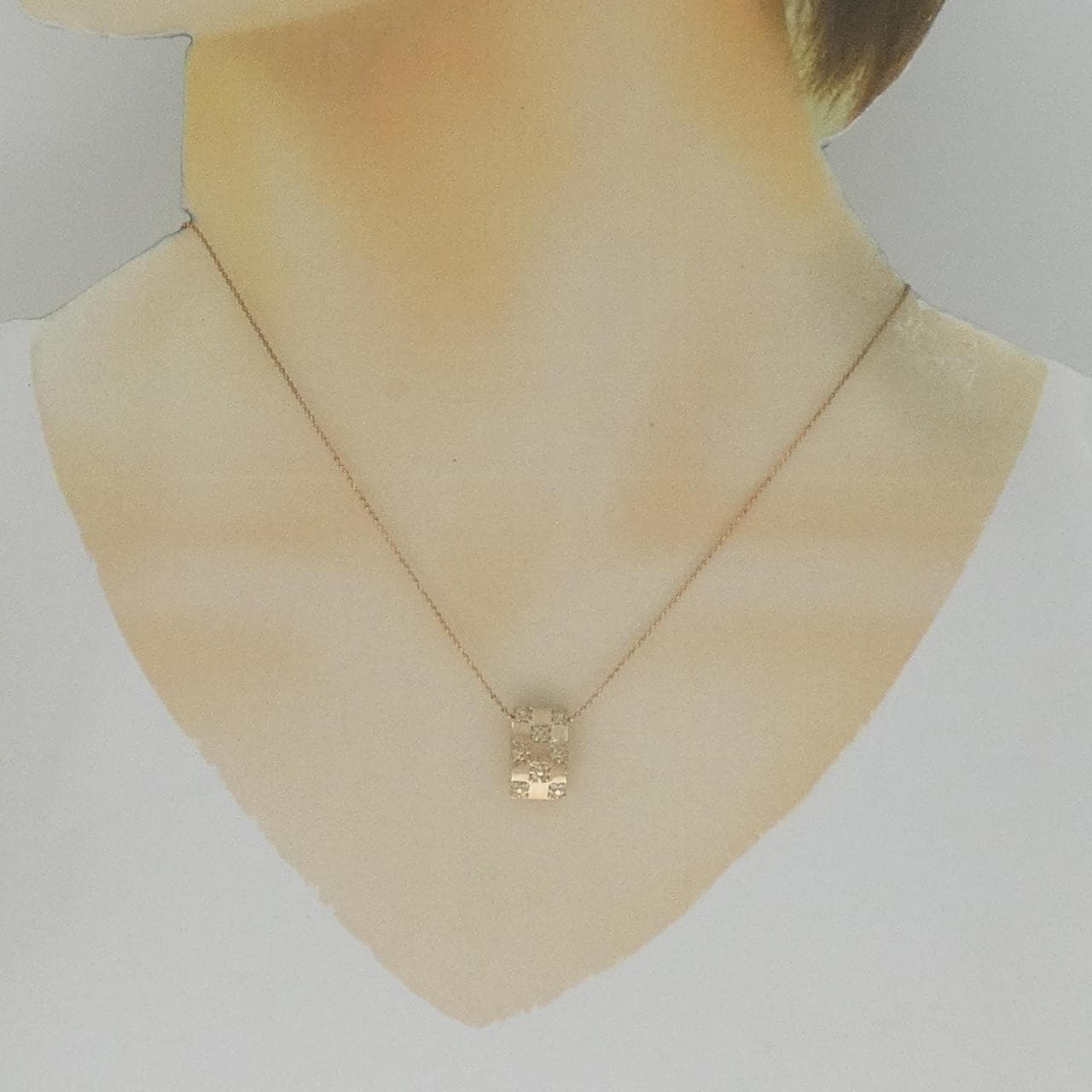 K18PG/750PG ダイヤモンド ネックレス 0.30CT