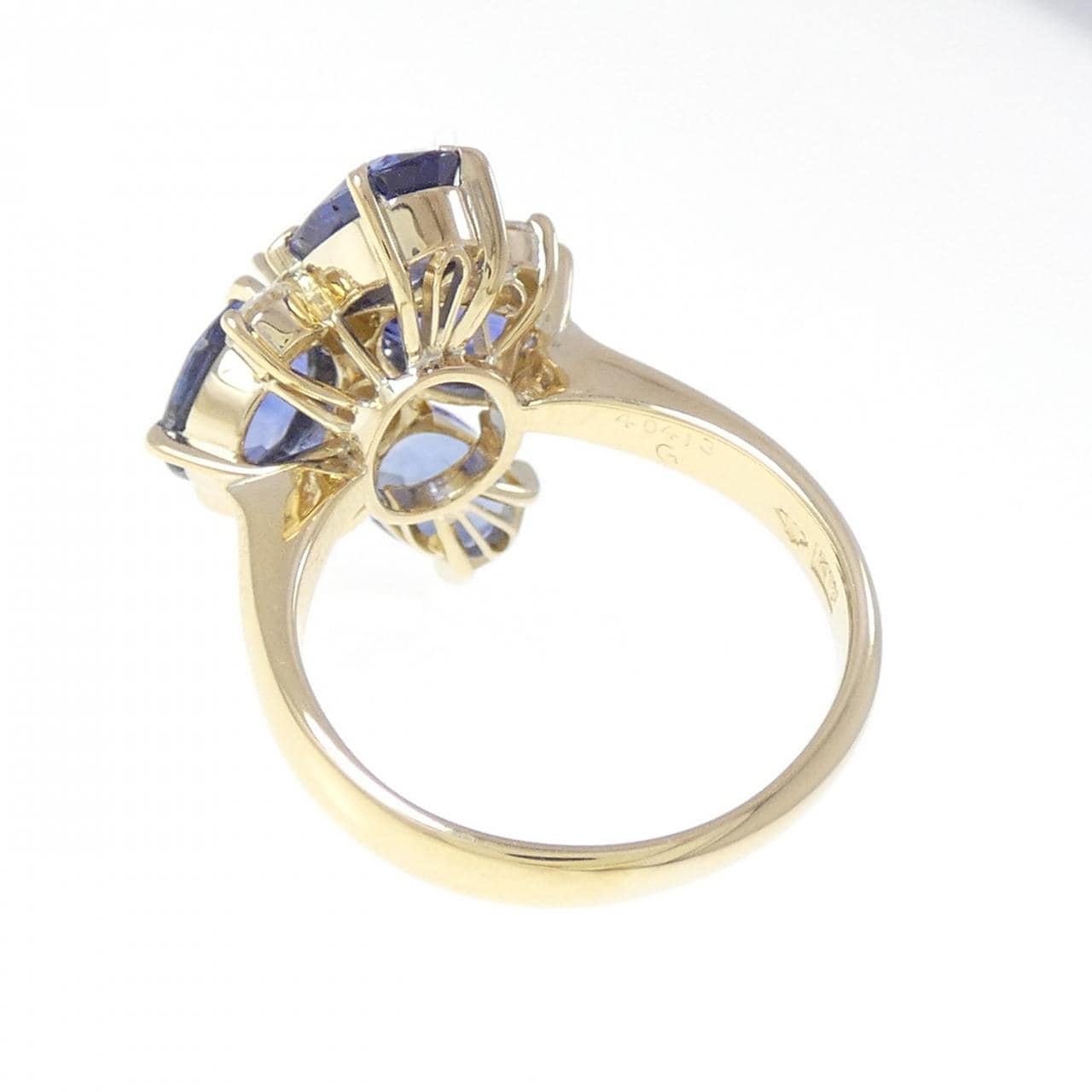 K18YG サファイヤ リング 4.61CT