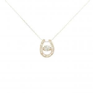 K18PG ホースシュー ダイヤモンド ネックレス 0.18CT