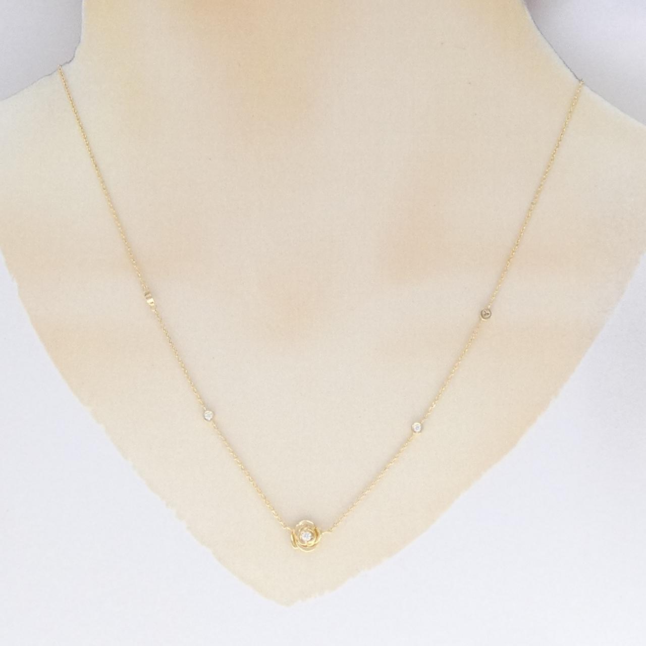 K18YG ローズ ダイヤモンド ネックレス 0.10CT