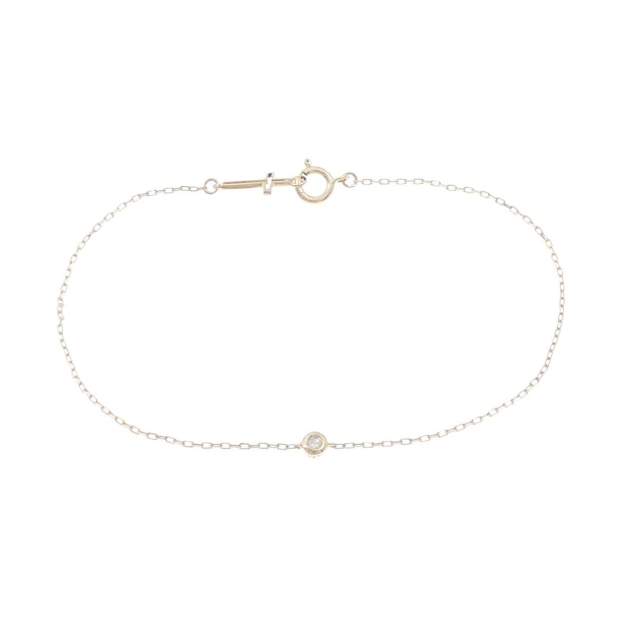 K10YG クロス ダイヤモンド ブレスレット 0.04CT