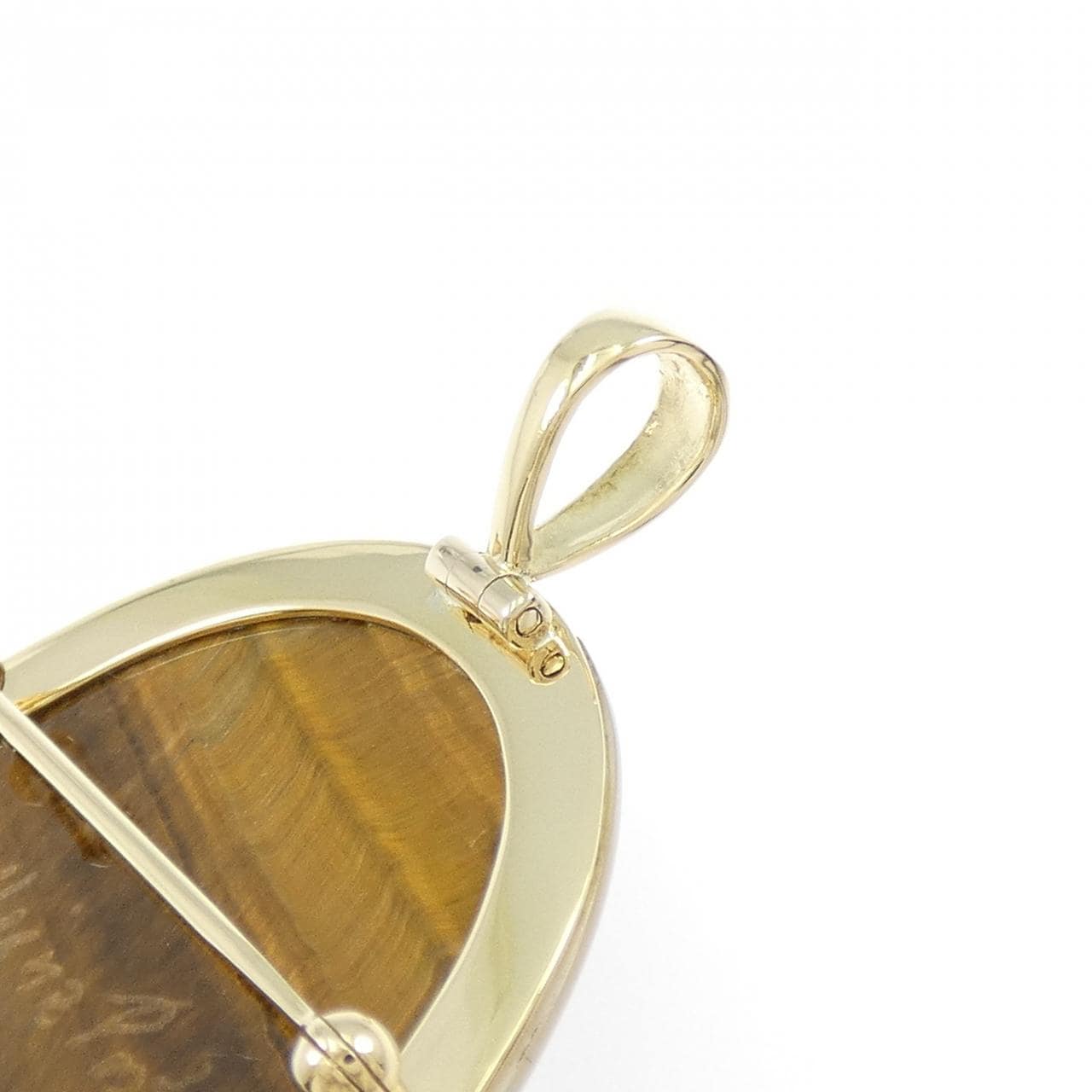 K18YG/PT900 タイガーアイ ブローチ