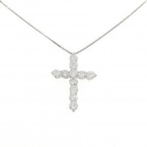 PT900/PT850 クロス ダイヤモンド ネックレス 3.78CT