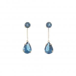 K18YG ブルートパーズ ピアス 2.80CT