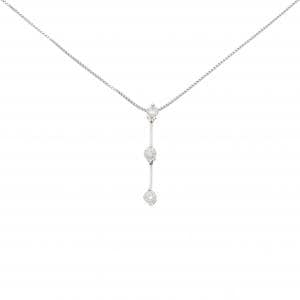 PT900/PT850 スリーストーン ダイヤモンド ネックレス 0.20CT
