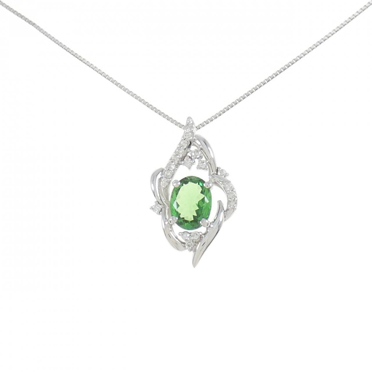 K18WG グリーンガーネット ネックレス 0.97CT-