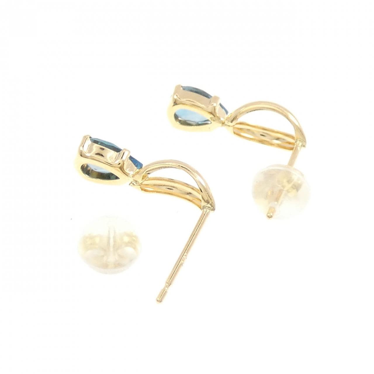 [BRAND NEW] K18YG blue Topaz earrings