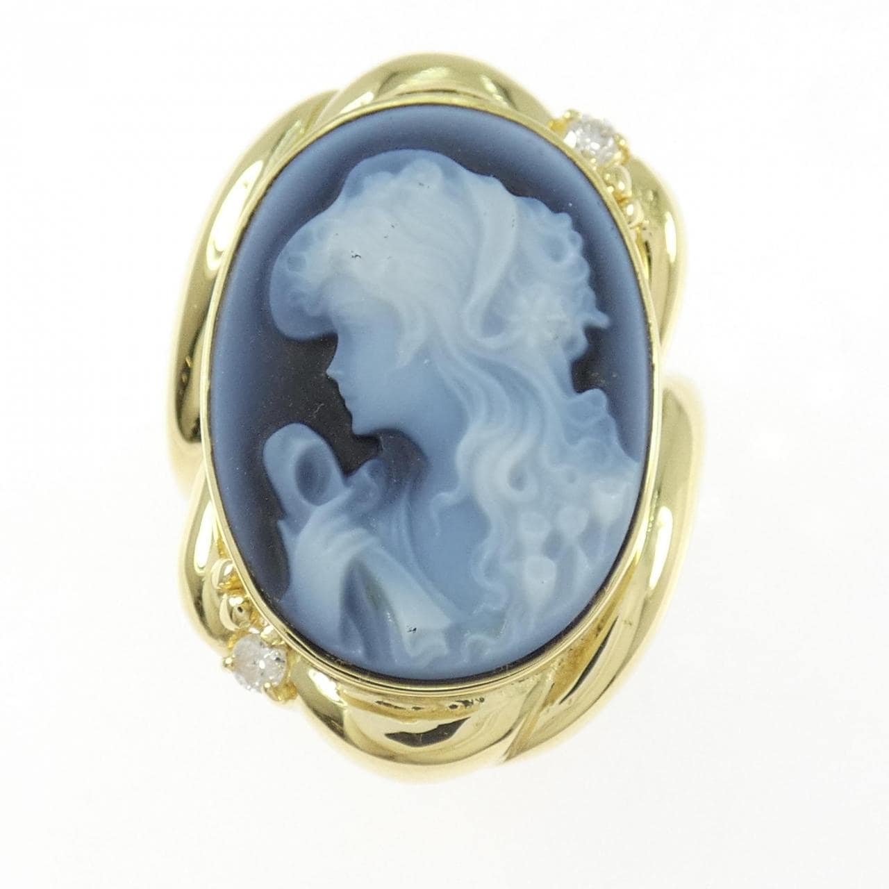 K18YG メノウカメオ リング