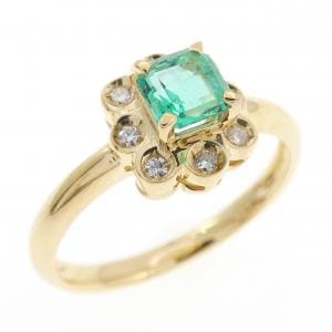 K18YG エメラルド リング 0.37CT