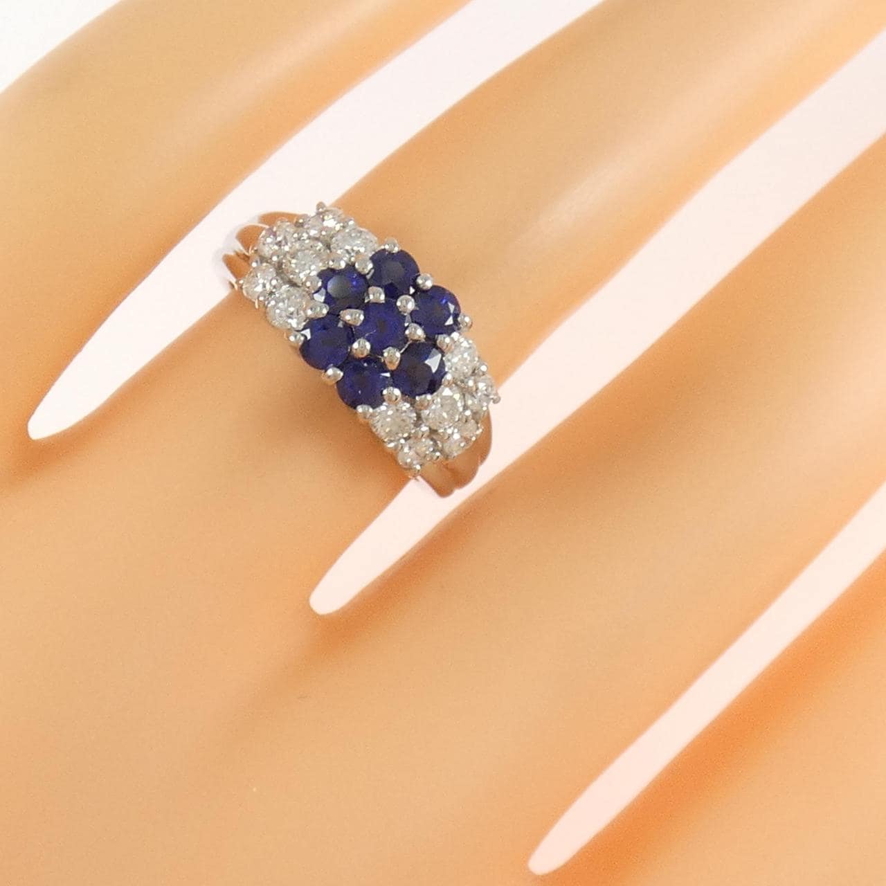 PT900 フラワー サファイヤ リング 1.10CT