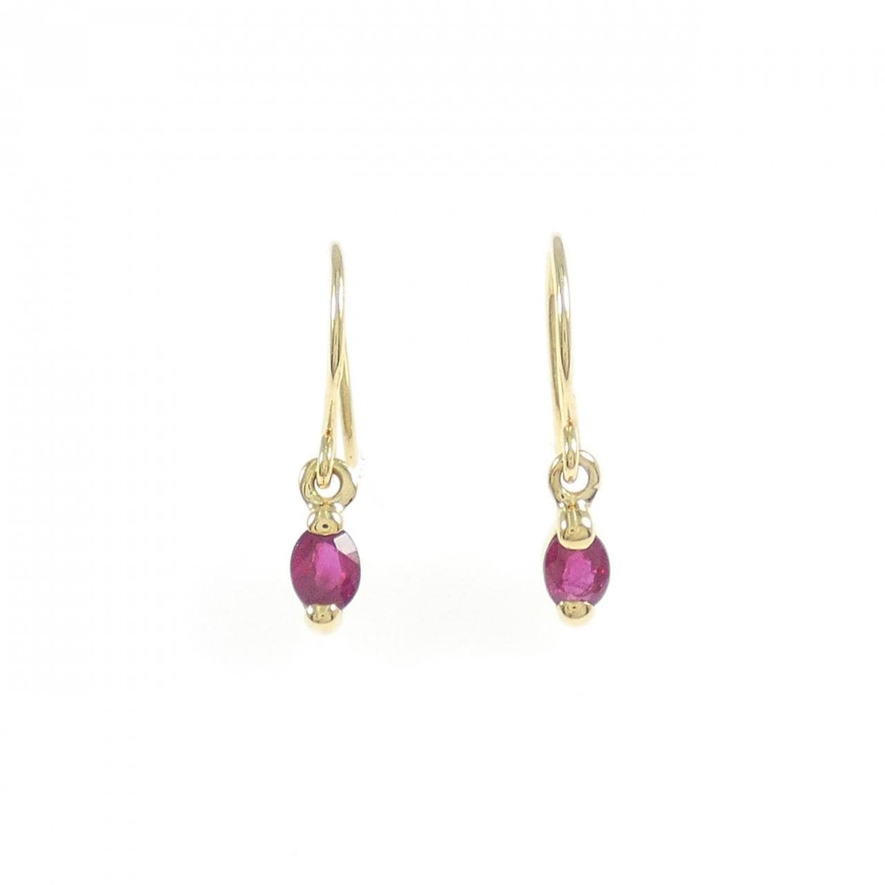 K18YG ルビー ピアス