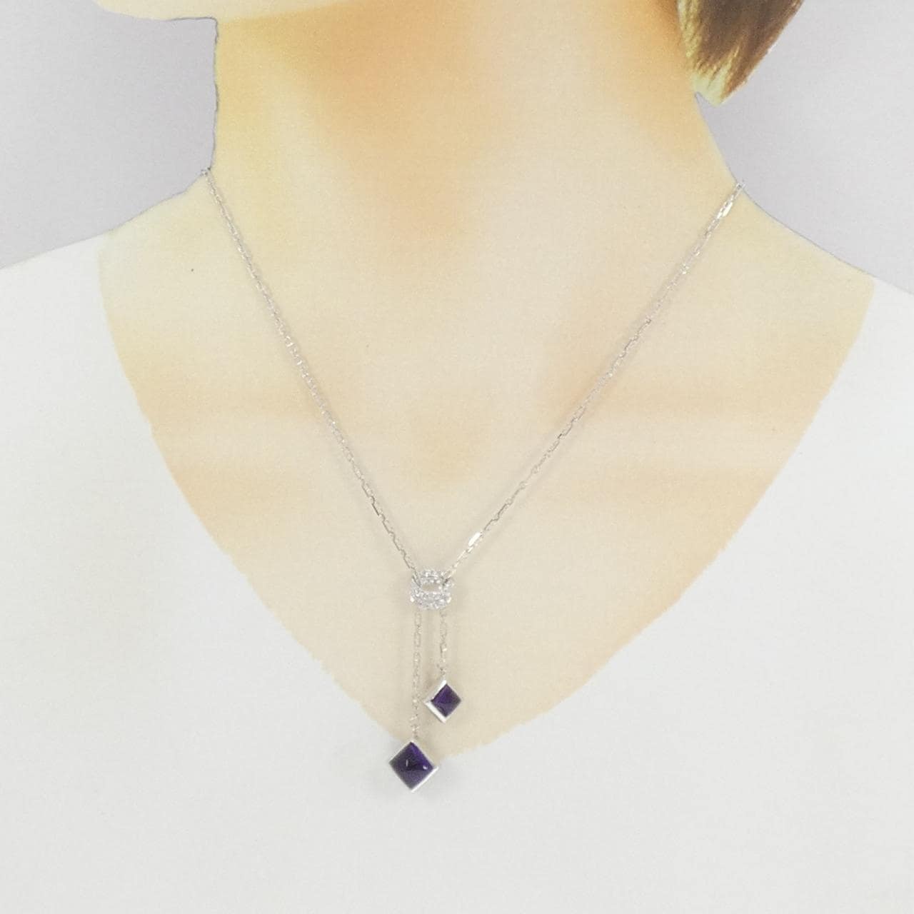 750WG アメジスト ネックレス 7.79CT
