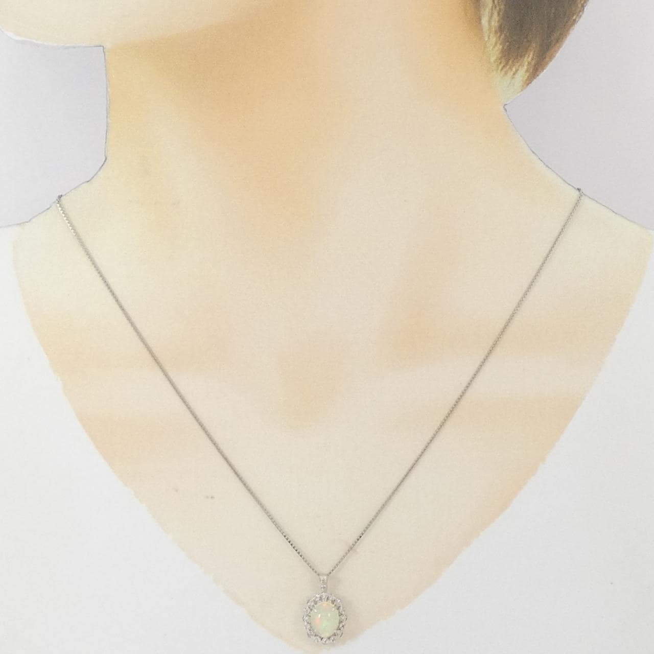 PT900/PT850 オパール ネックレス 1.18CT