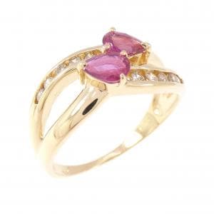 K18YG ルビー リング