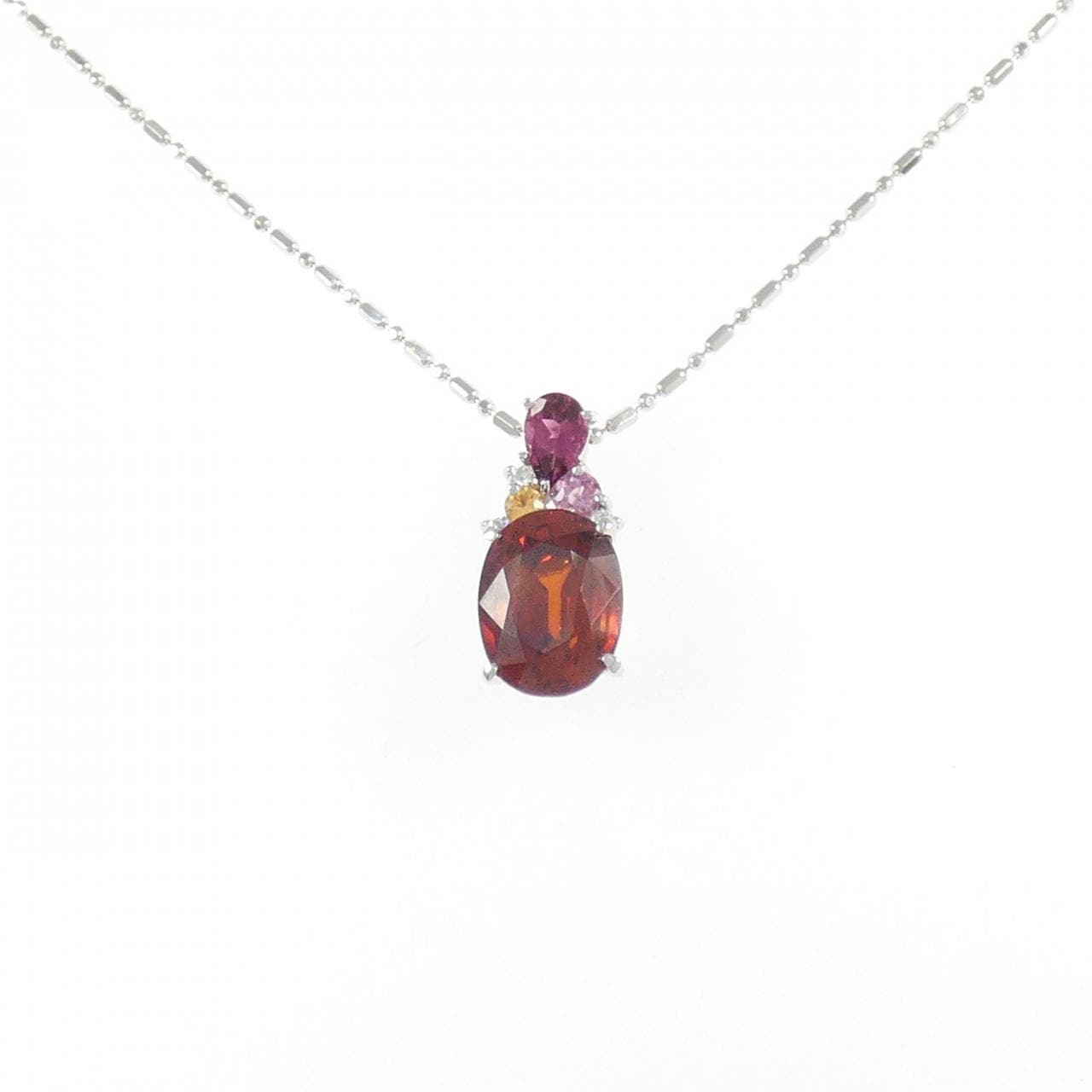 K18WG ガーネット ネックレス 6.001CT