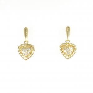 K18YG ハート ダイヤモンド ピアス 0.12CT