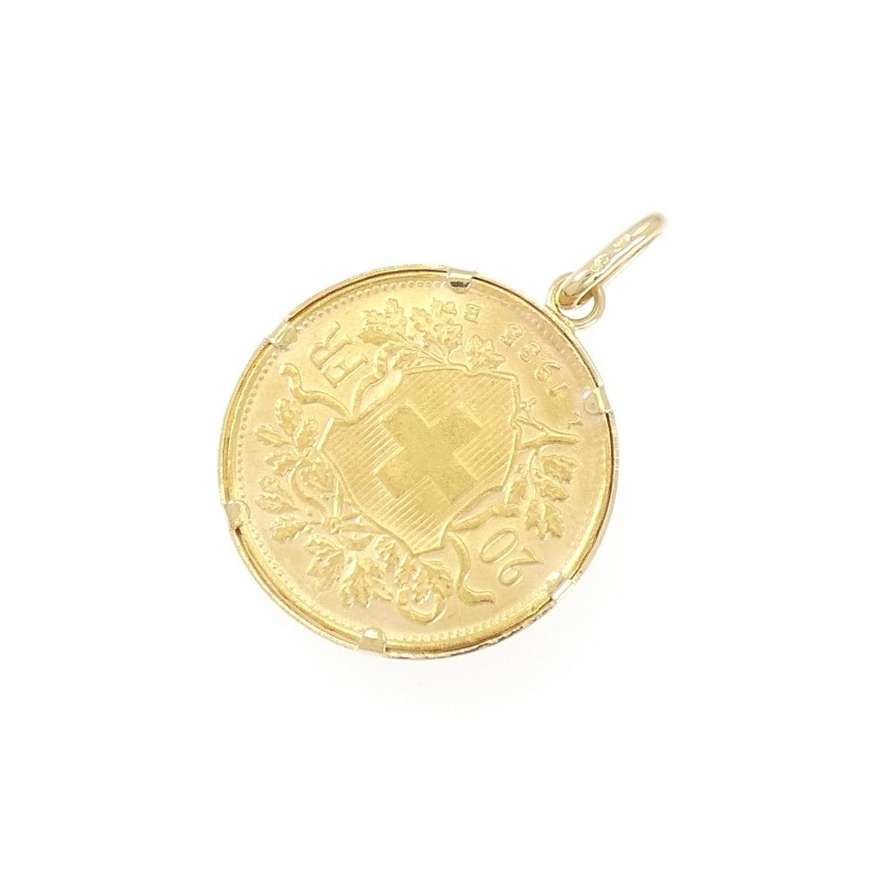 750YG(枠) コイン ペンダント