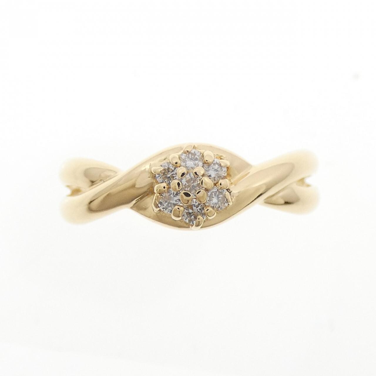 K18YG flower Diamond ring 0.10CT
