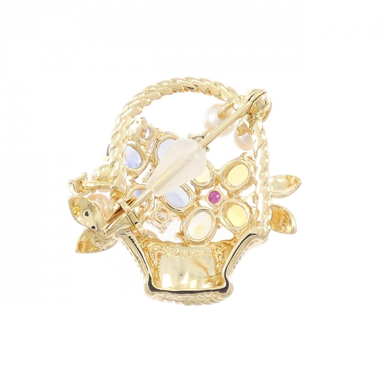 タサキ カラーストーン ブローチ