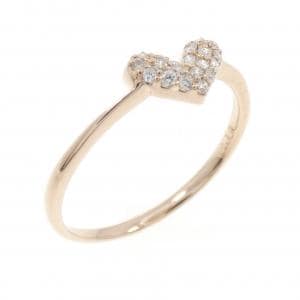 K18PG ハート ダイヤモンド リング 0.10CT