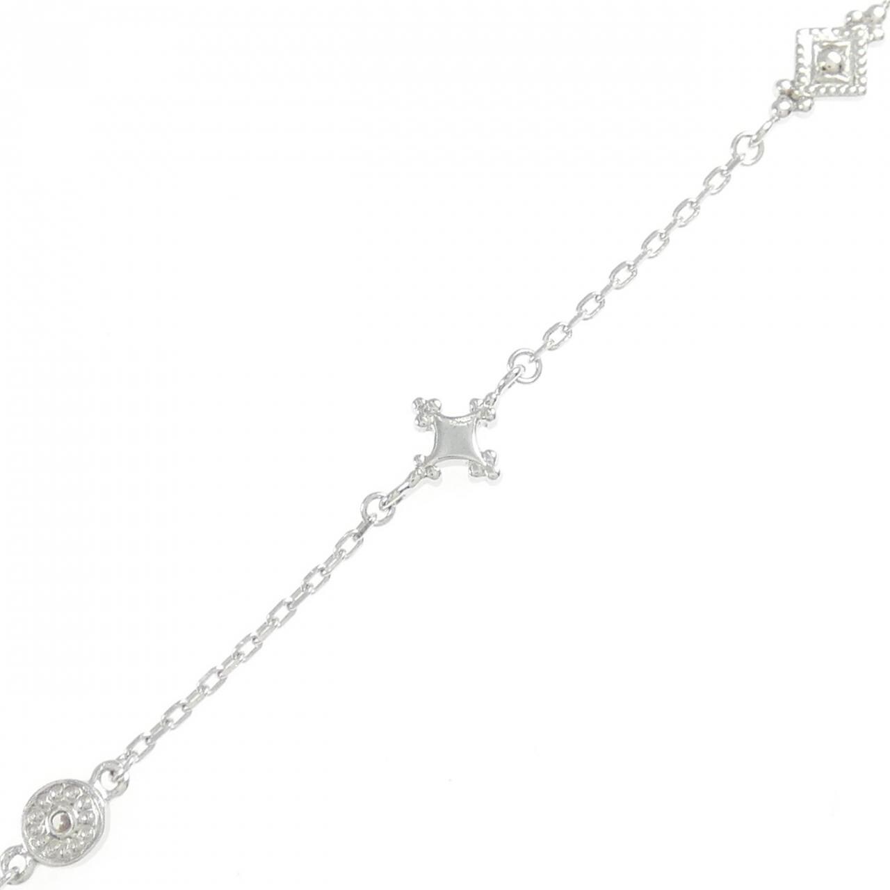 K18WG クロス ダイヤモンド ネックレス 0.21CT