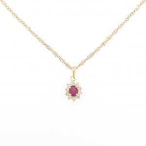 K18YG ルビー ネックレス 0.38CT