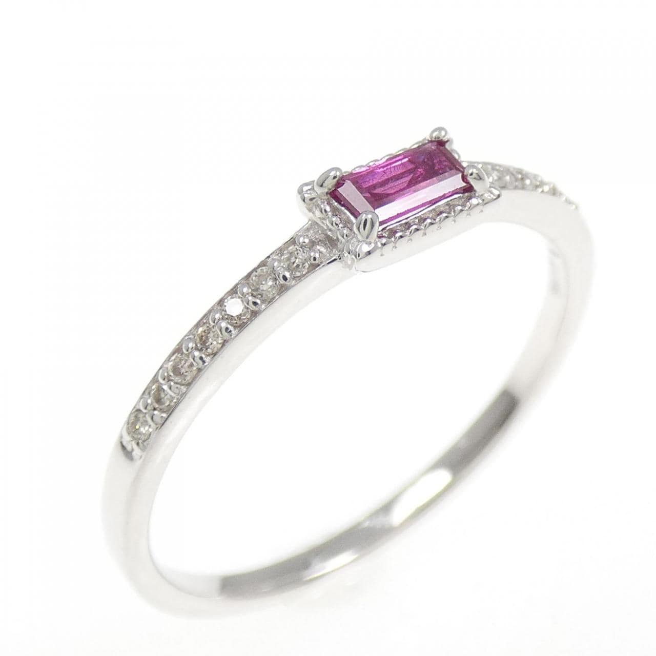 K18WG红宝石戒指0.12CT