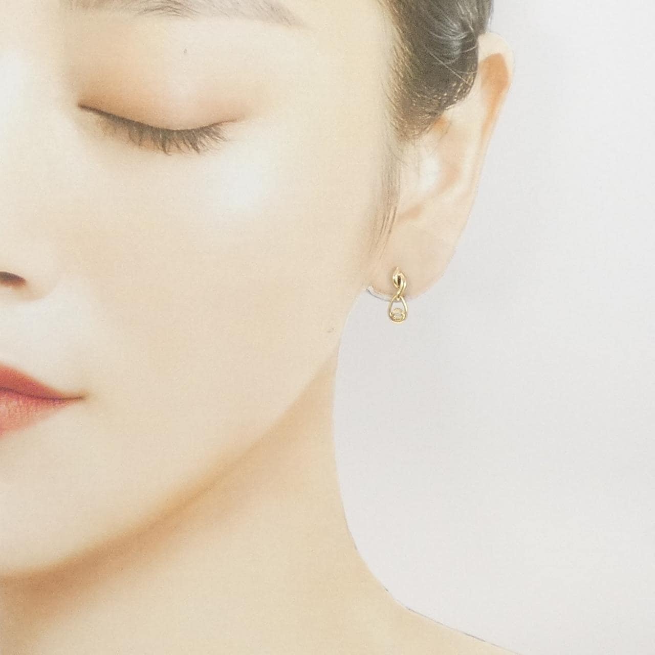 K18YG钻石耳环 0.04CT