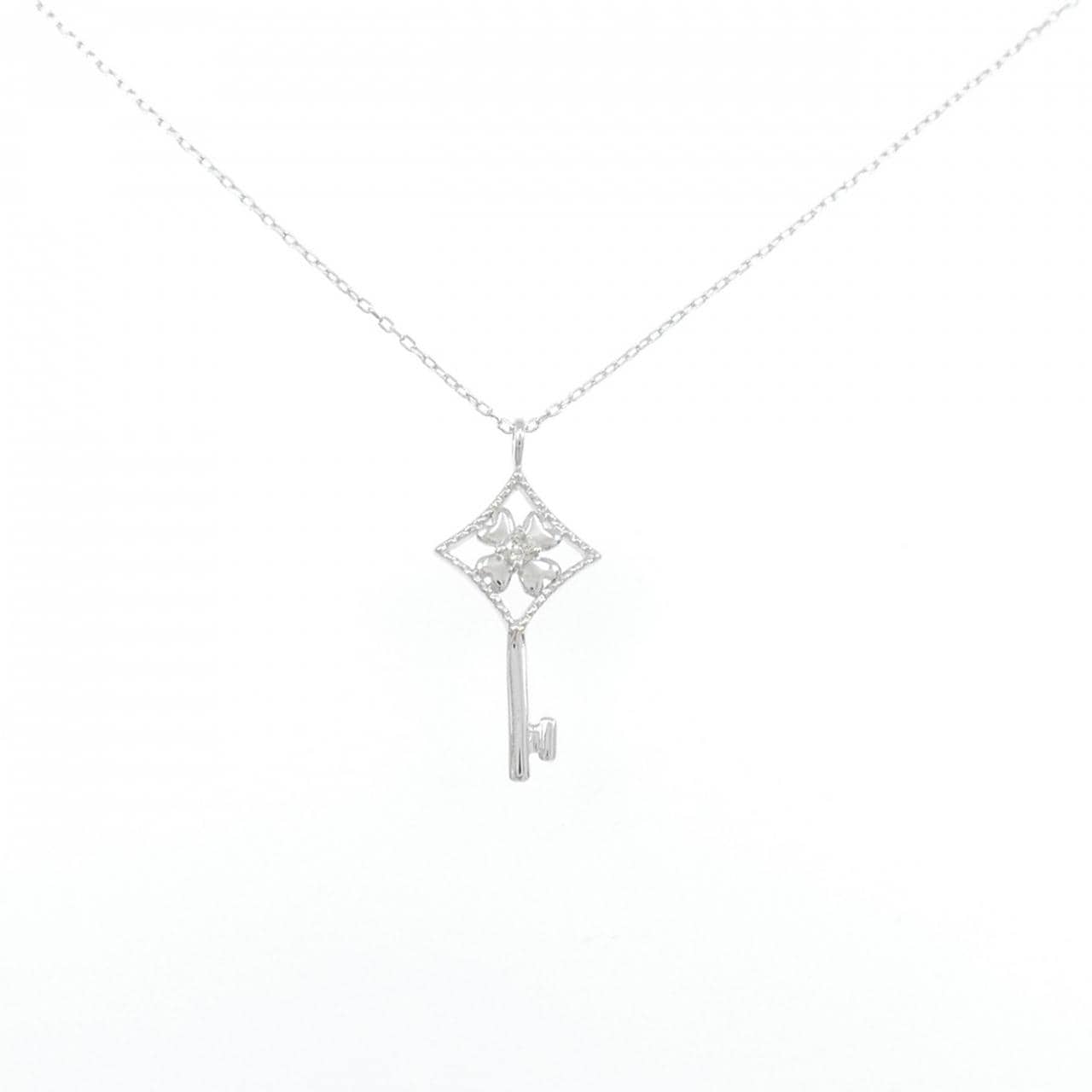 K10WG キー ダイヤモンド ネックレス 0.02CT