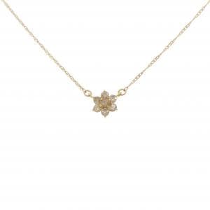 K18YG フラワー ダイヤモンド ネックレス 0.30CT