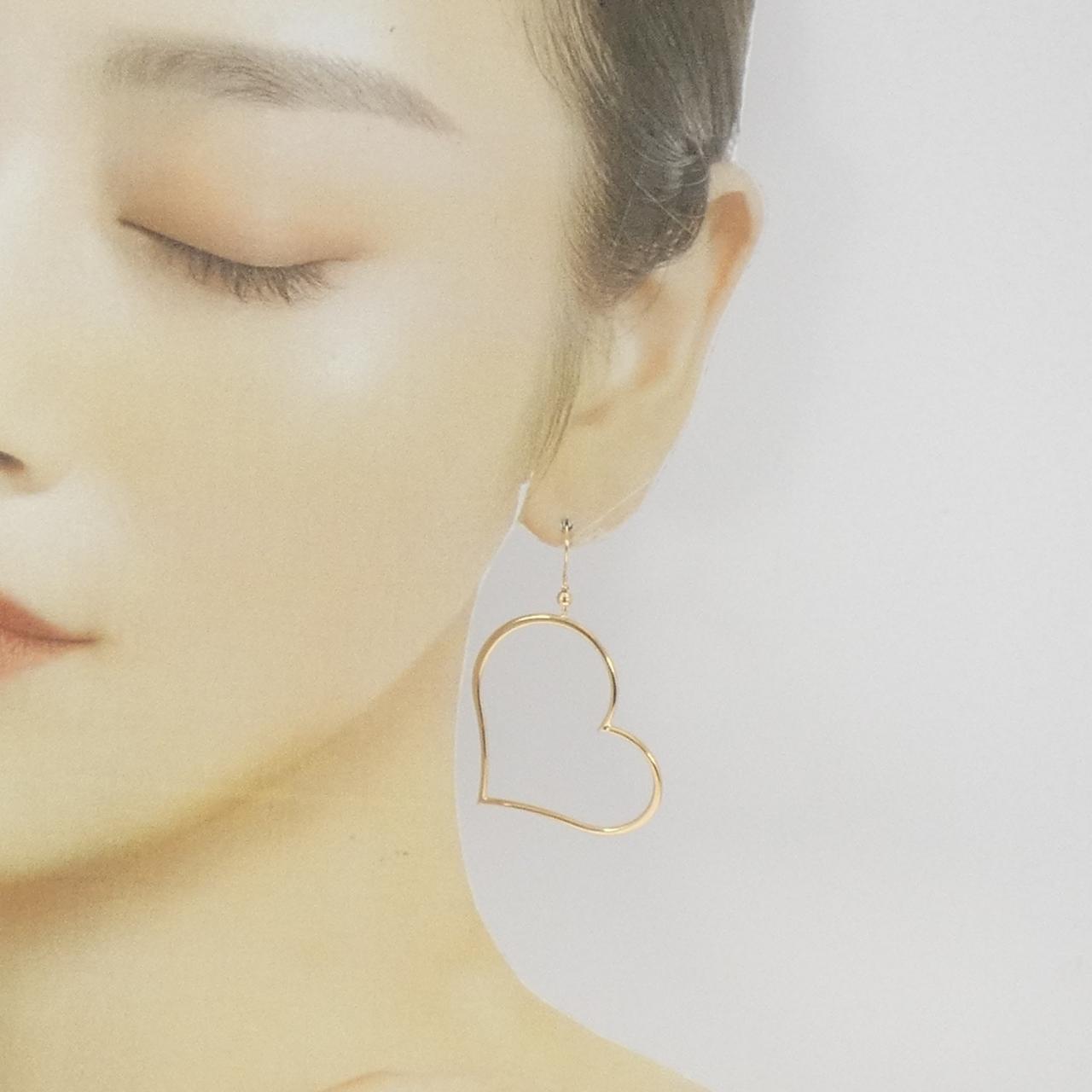 [BRAND NEW] K18YG heart earrings