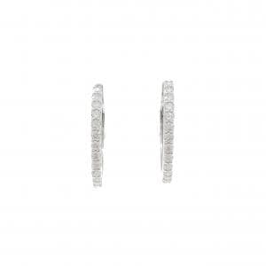 【新品】PT900 フープ ダイヤモンド ピアス 0.801CT