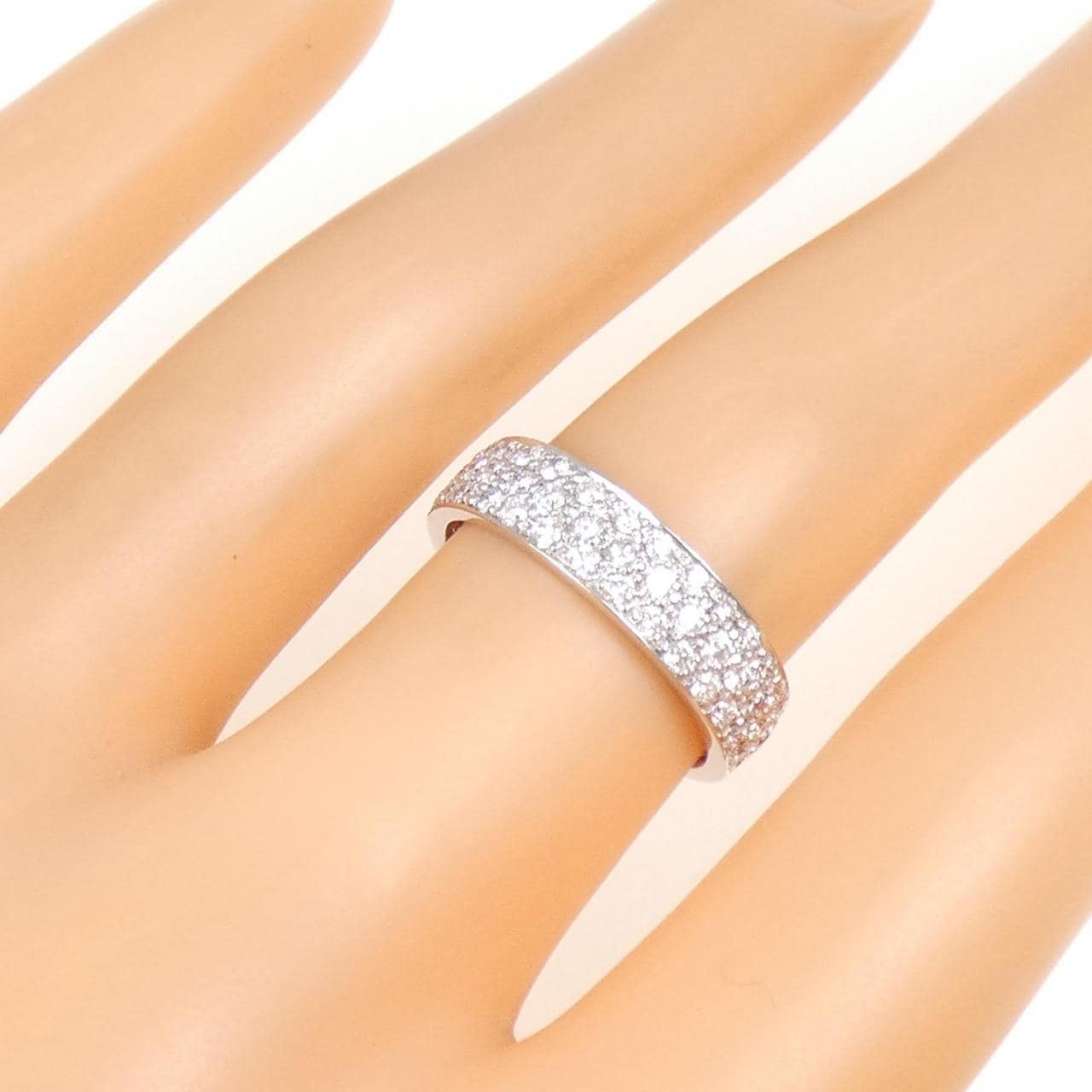 K18WG パヴェ ダイヤモンド リング 1.069CT