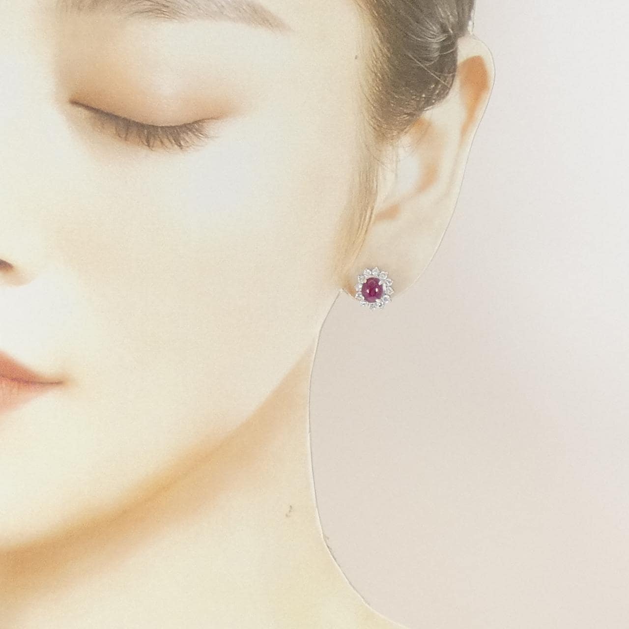 PT900 ルビー ピアス 2.795CT