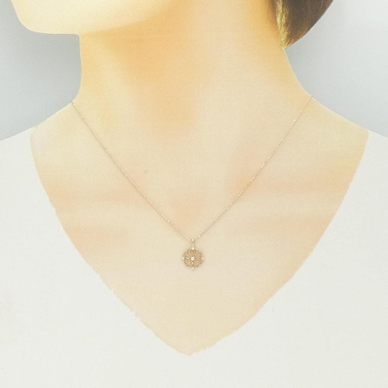 K18PG ダイヤモンド ネックレス 0.05CT