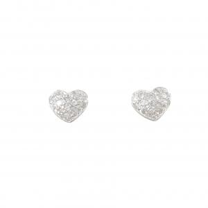 K14WG ハート パヴェ ダイヤモンド ピアス 0.20CT