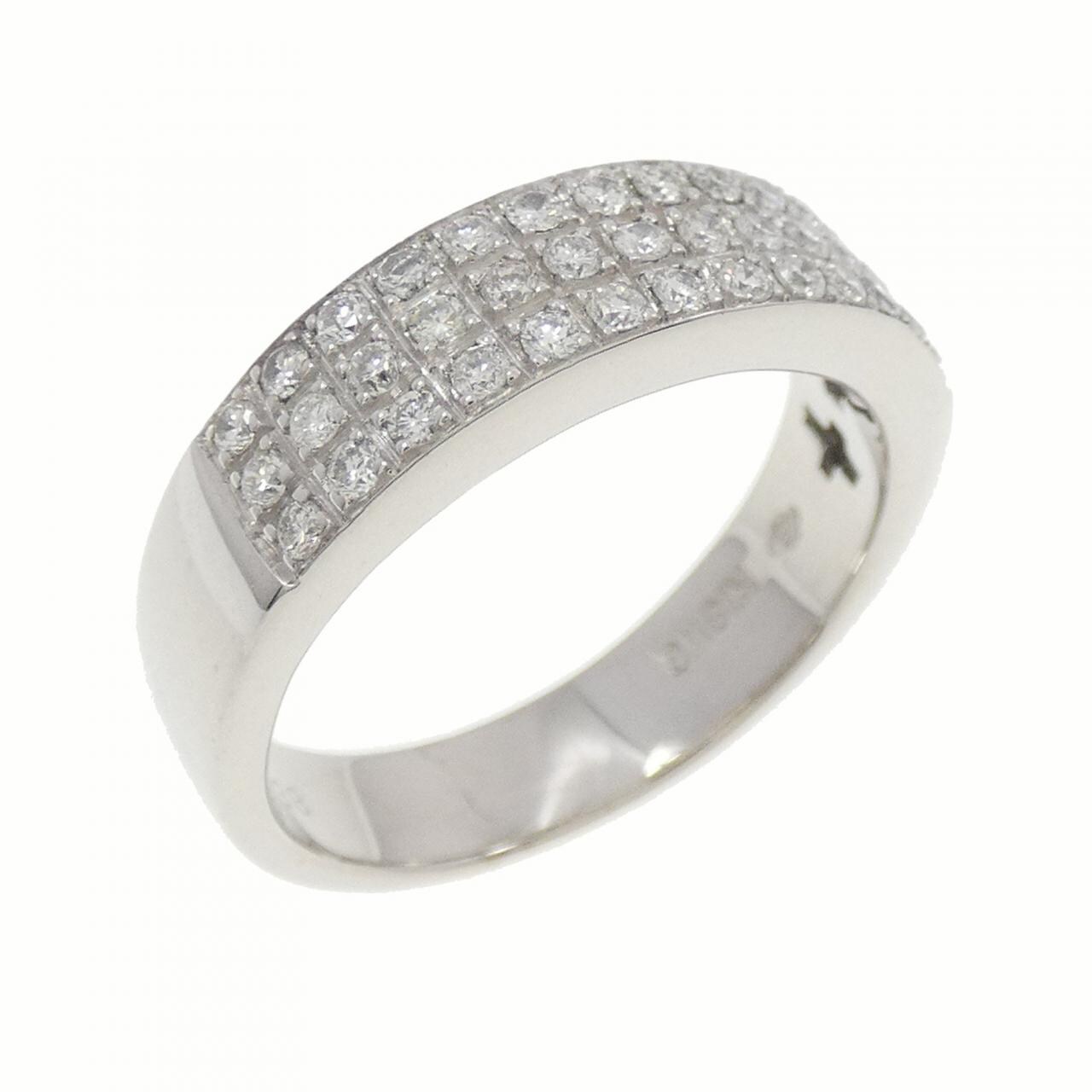 K18WG Pave Diamond Ring 0.38CT