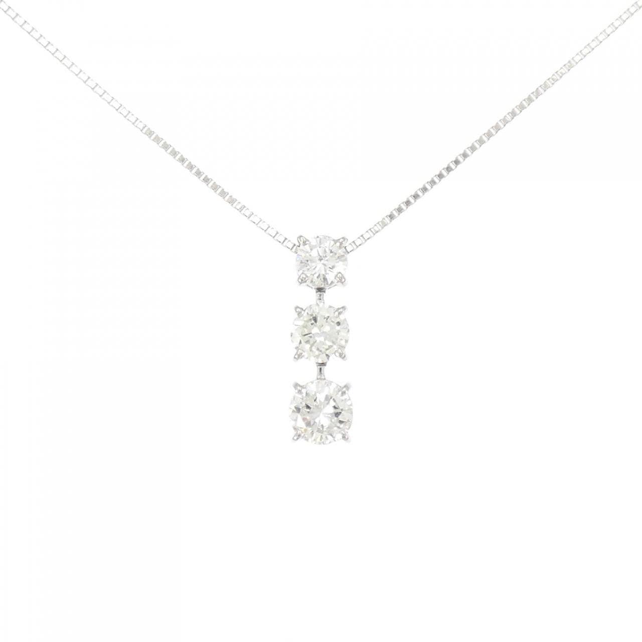 PT Three Stone Diamond Necklace 0.94CT