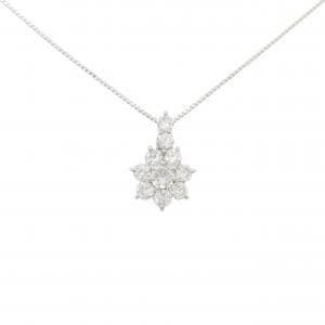 PT900/PT850 フラワー ダイヤモンド ネックレス 1.01CT