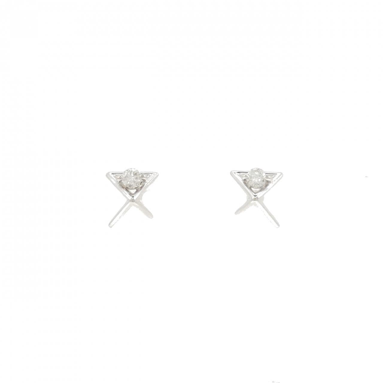 K18WG ダイヤモンド ピアス 0.10CT