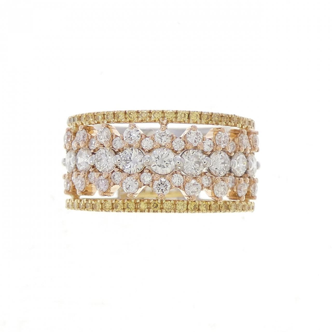 K18スリーカラー ダイヤモンド リング 1.06CT