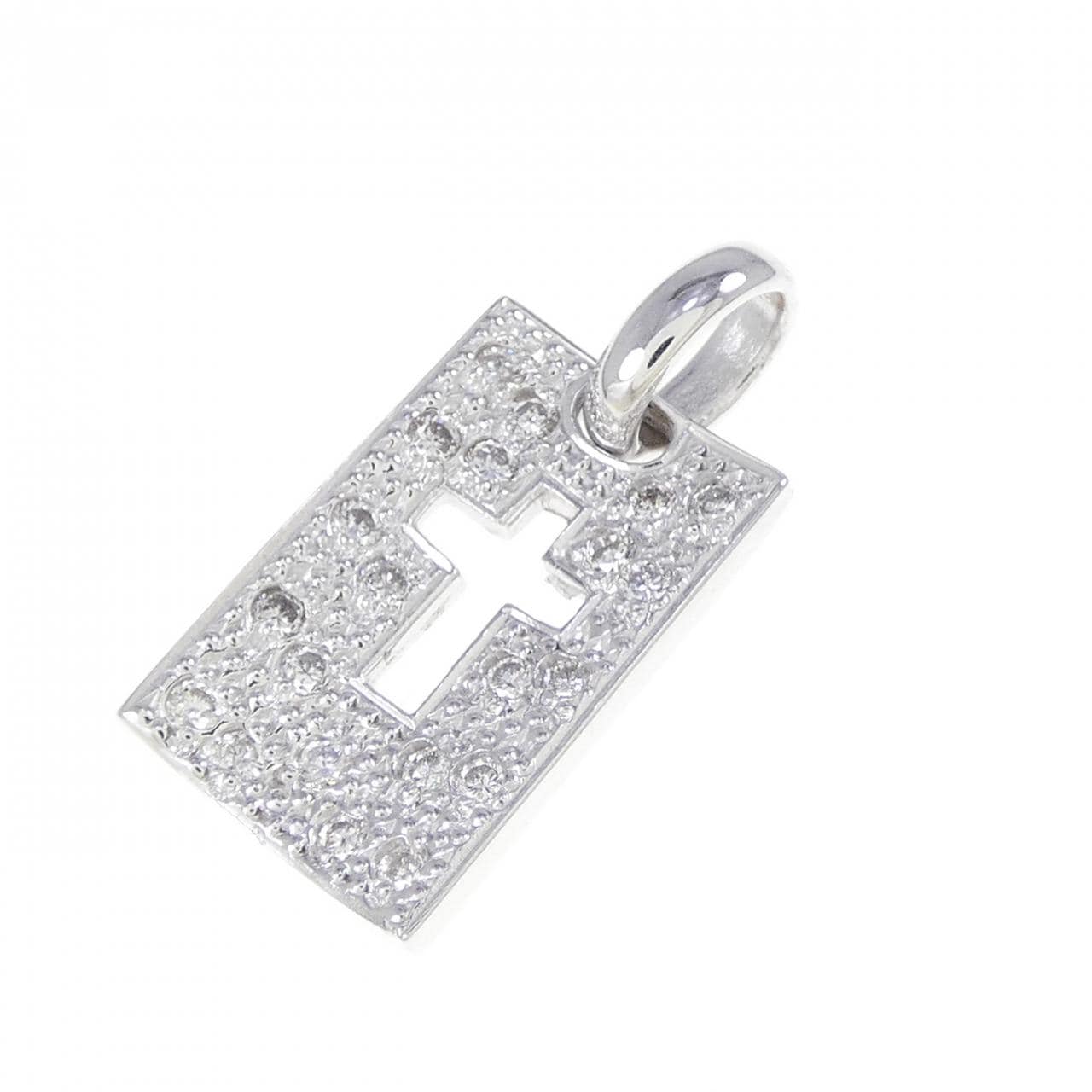 K18WG 十字架鑽石吊墜 0.21CT