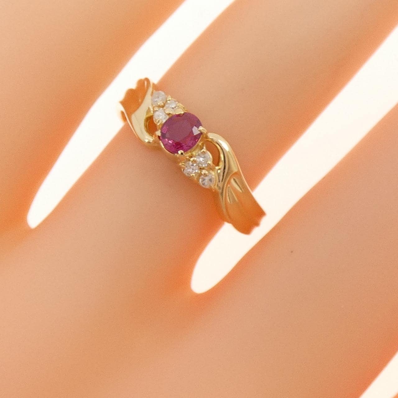 K18YG ルビー リング